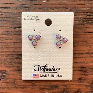 Lavender Opal Stud Earrings